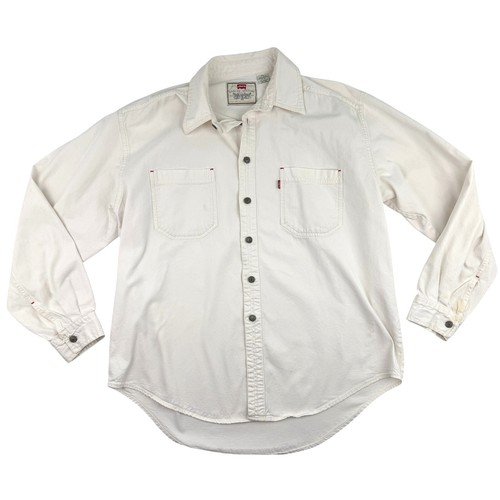 Levi's, Levi's Red Tab Off-White Denim Overshirt XL Vintage 90s Workwear Shacket