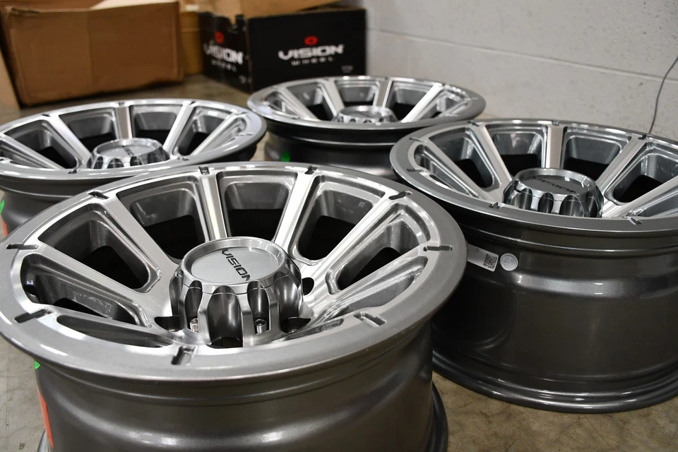 Juego 4 llantas 17" Vision 353 Turbina Gunmetal Mecanizadas 17x8,5 5x5 -6 mm Foto 4 de 4