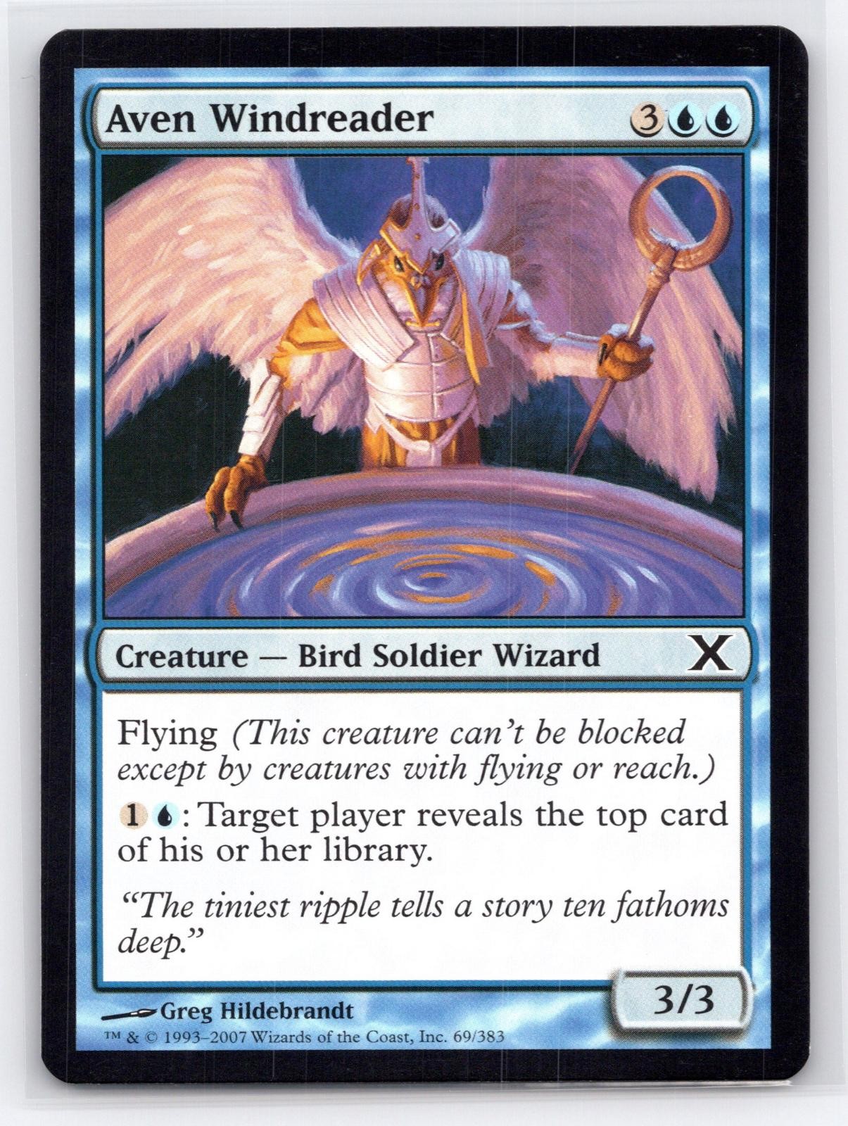 AVEN WINDREADER 69 COMMON 10TH EDITION MAGIC: THE GATHERING LIGHTLY PLAYED