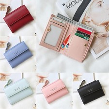 RFID Blocking Women Wallet Small Leather Credit Card Holder Mini Bifold Purse US