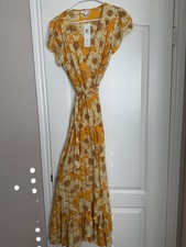 NWT XIX SUNFLOWER MAXI WRSP DRESS SIZE 4
