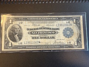 Series Of 1918 $1.00 National Currency San Francisco