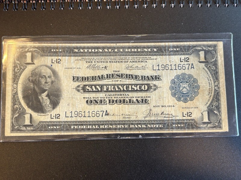 Series Of 1918 $1.00 National Currency San Francisco