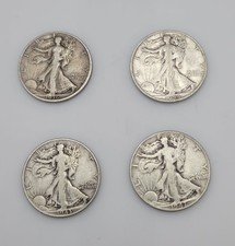 Walking Liberty Silver Half Dollar Lot of 4 - 1936D, 1943, 1944S, 1947