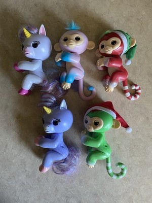5 WowWee Fingerlings Interactive Monkeys & Unicorns Pets Christmas Toys TESTED