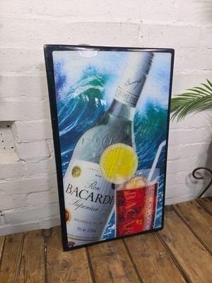 Vintage Bacardi Leucht Werbeschild Box Bar Männerhöhle
