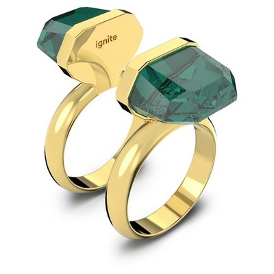 SWAROVSKI LUCENT DOUBLE RING GREEN SUIZE 52 SMALL 5613551.NEW IN BOX
