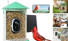 Smart Bird Feeder with Camera Solar, Auto Capture Bird Videos Mint Green