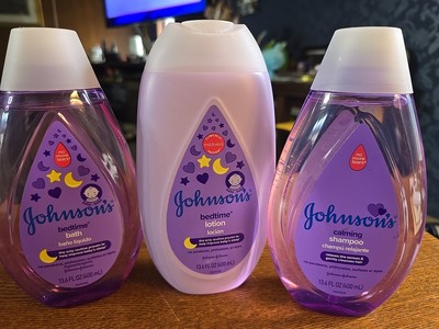 (3) Lot NEW Johnson & Johnson Baby Calming Shampoo & Bedtime Lotion 13.6 