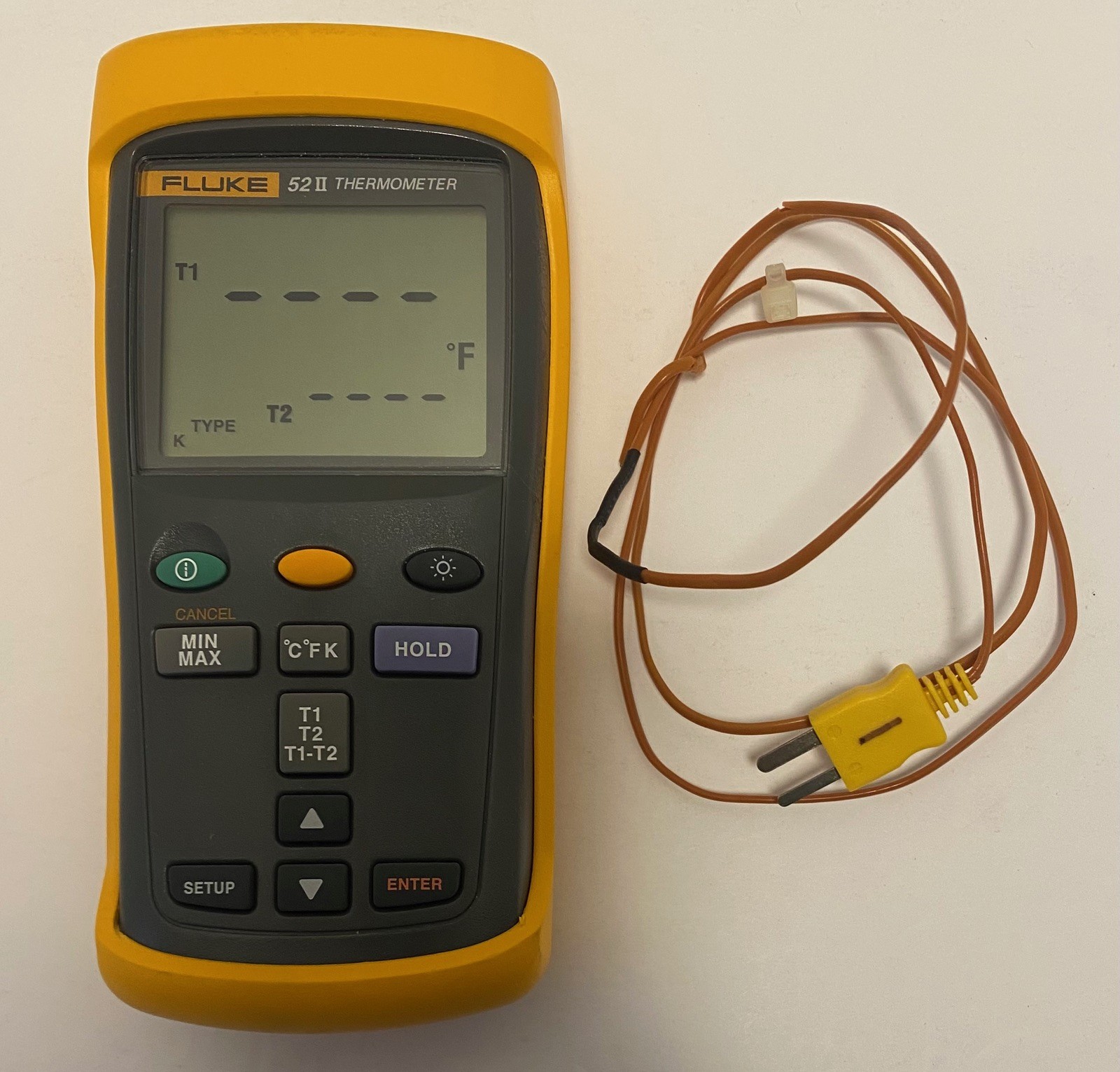 Fluke 52 II Digital Thermocouple Thermometer with Probe