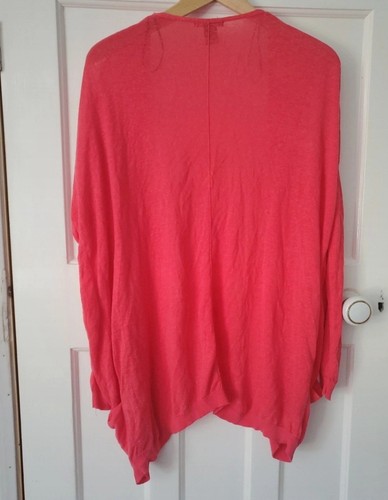 H&M Light Viscose Linen Long Cardigan Hot Pink 12-14 - Picture 4 of 5