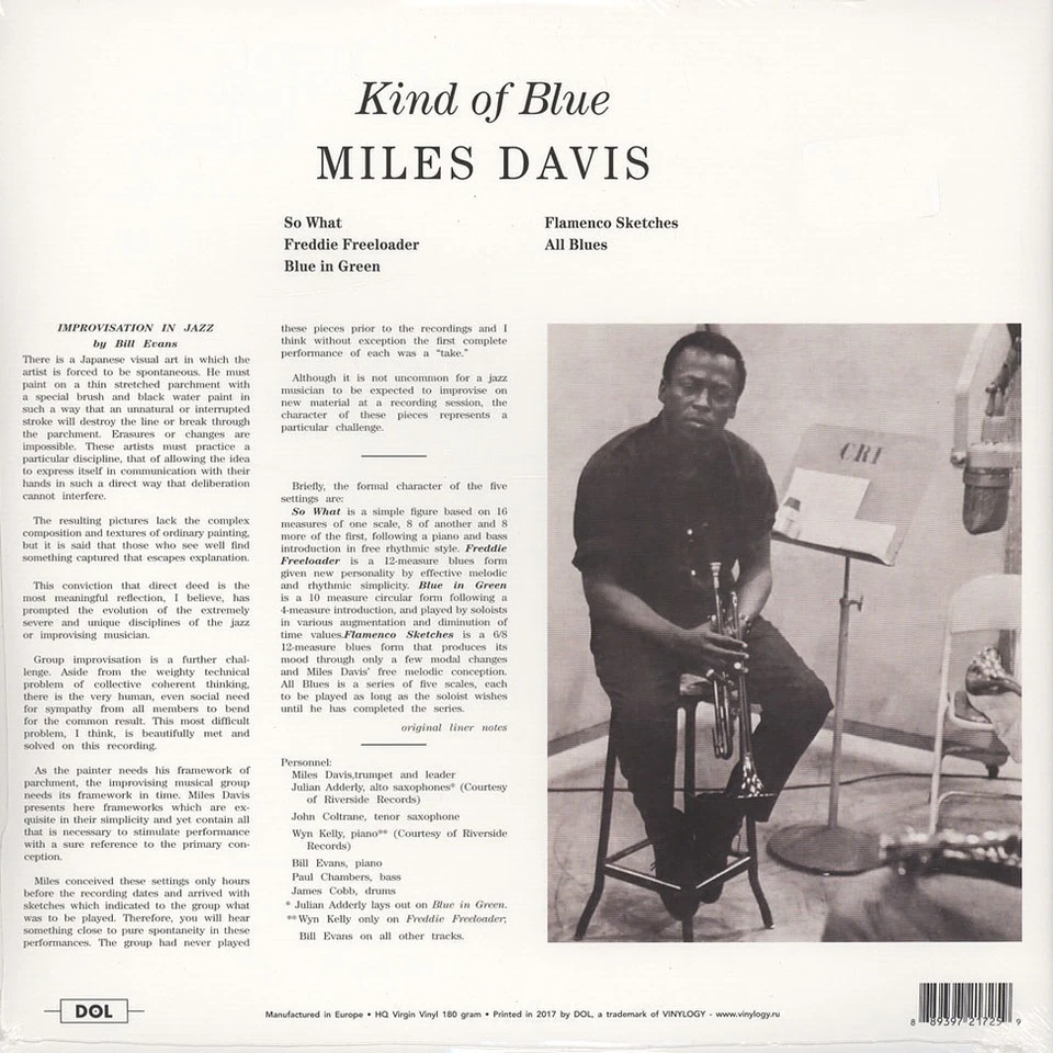 Miles Davis - Kind Of Blue Gatefold Sleeve  (Vinyl LP - 2017 - EU - Original) - Bild 2 von 2
