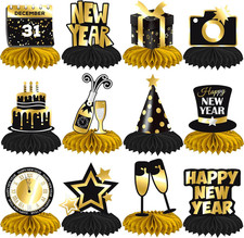 2026 Happy New Year Party Honeycomb Centerpieces 12Pcs New Years Eve Party Cente