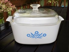 Vtg Corning Ware Blue Cornflower CASSEROLE DISH 5 Liter A-5-B w/Pyrex Lid A 12 C