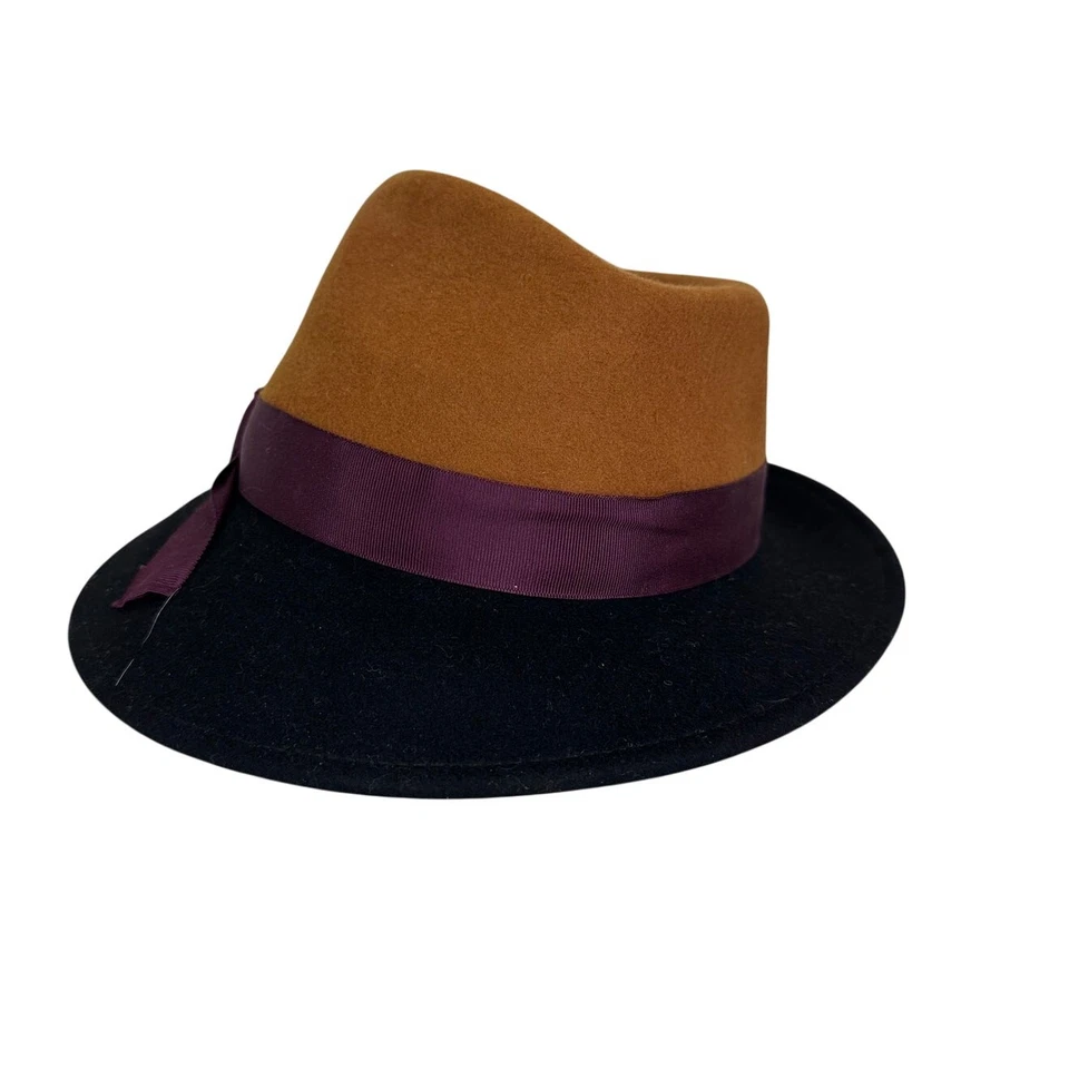 Ala asimétrica Grace Design Japón para mujer fedora oxidada 100 % lana ajustable Foto 3 de 4
