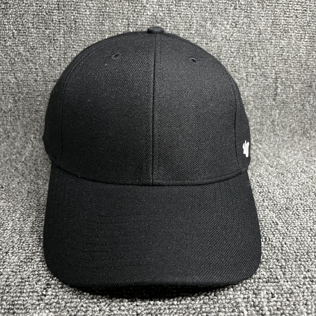 '47 Brand Clean Up Blank Black Adjustable Strapback Hat Dad Cap Gray Underbrim
