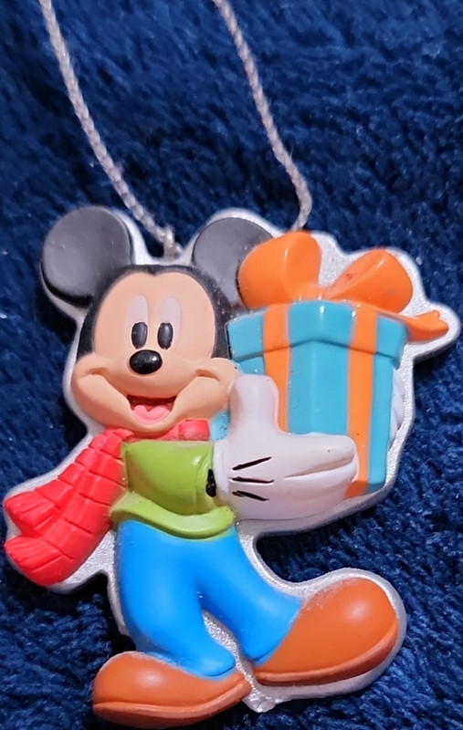 Disney Mickey Mouse Holding Gift Holiday Hanging Ornament 