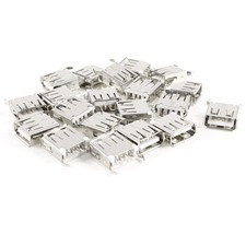 20Pcs 13.7mm USB Female Type A Port 4-Pin DIP 180 Degree Jack Socket Solder