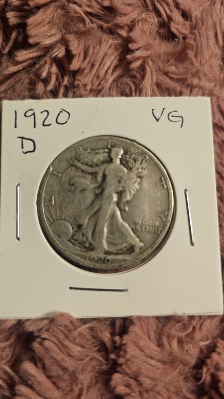 1920-D Walking Liberty Half Dollar 50C Denver Mint Better Date Silver Coin VG/F