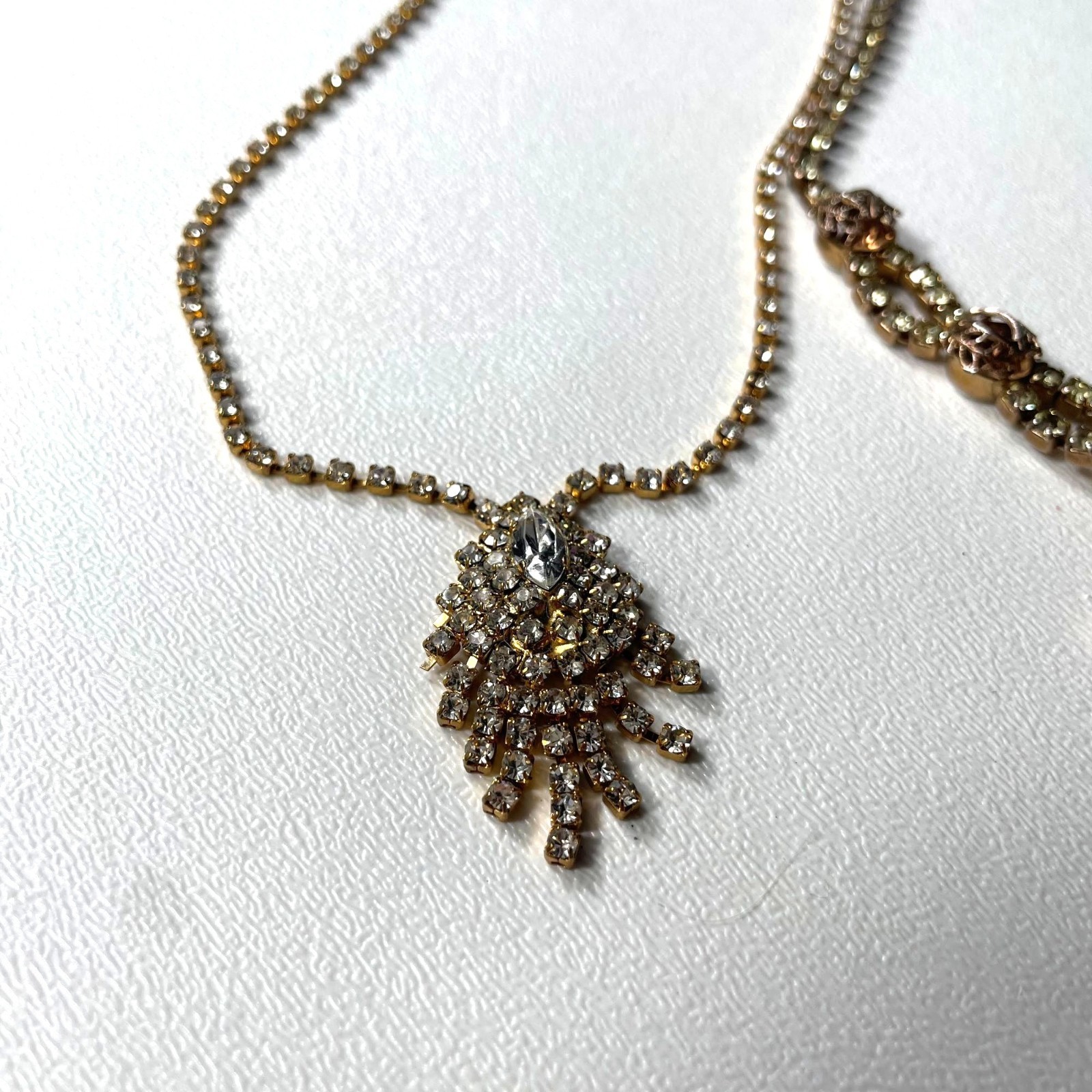 Vintage Rhinestone Statement Necklaces Set Of 2 W… - image 3