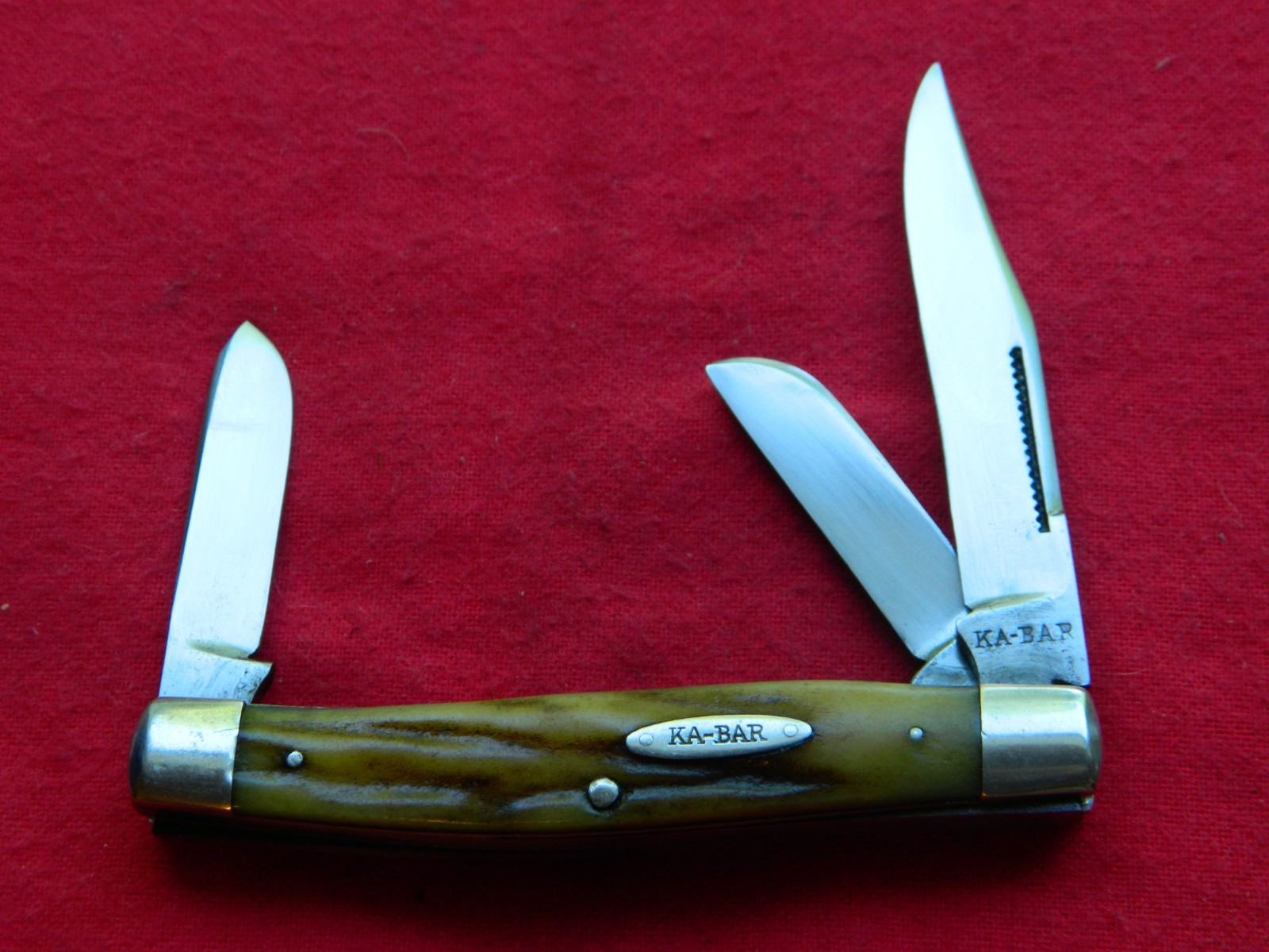 STAG Vintage KA- BAR KABAR Pocket Knife Clean & Tight Nickel silver liners+ USA
