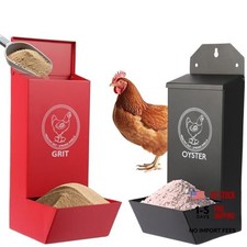 2-Pack Metal Chicken Grit Feeder  Oyster Shell Feeder with Lid - Hanging
