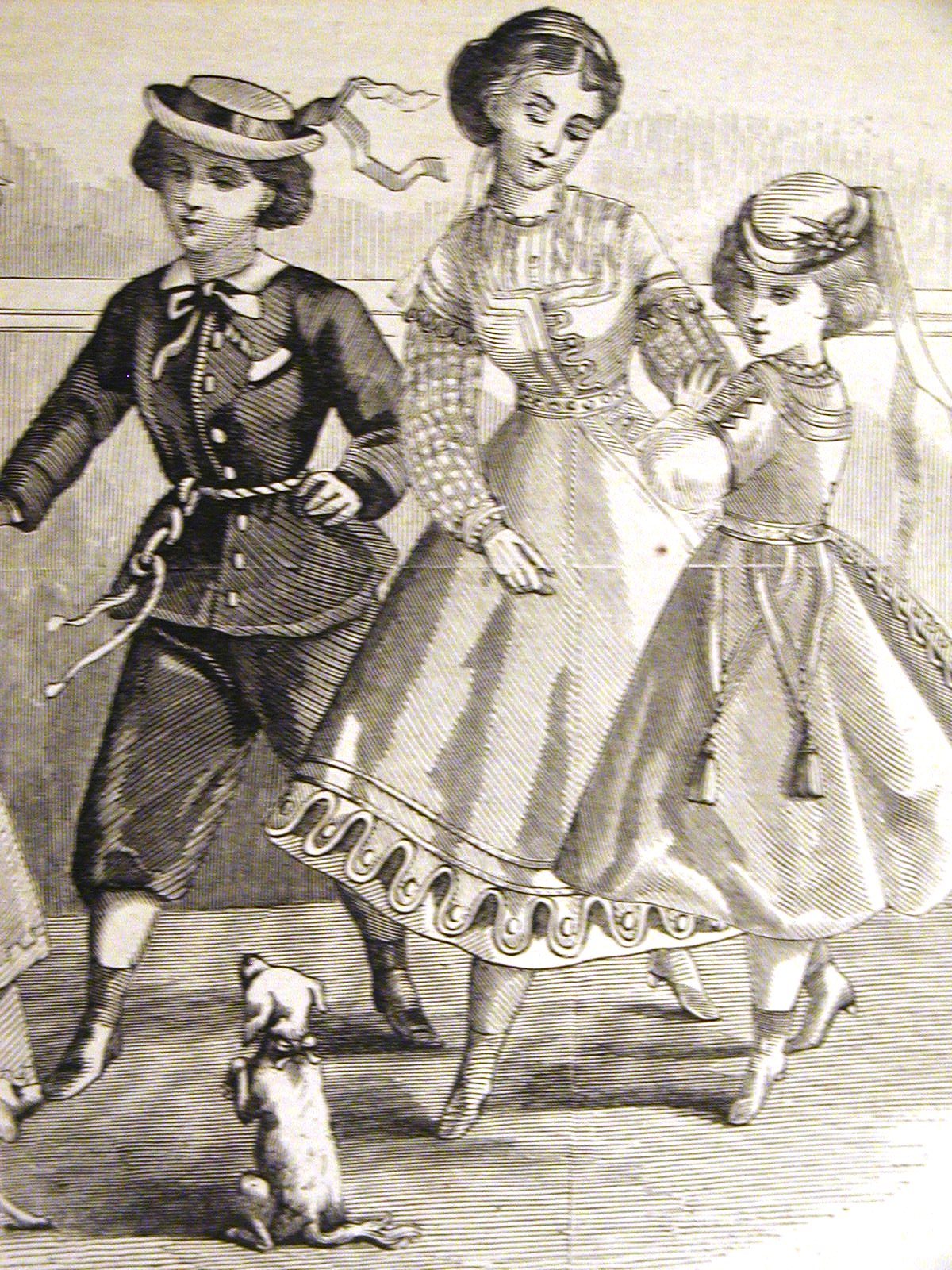 CHILDREN'S FASHION COSTUME BOYS & GIRLS 1868 Art Matted