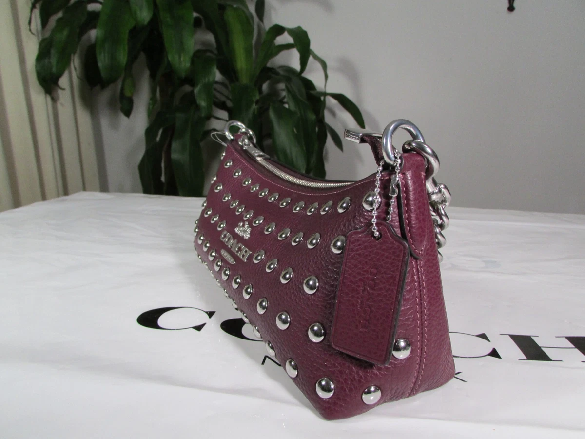NWT Coach Leather Charlotte Shoulder Bag With Rivets CM031 Deep