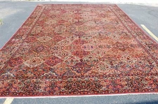 ANTIQUE EARLY KARASTAN KIRMAN MULTI_COLOR PANEL PATTERN #717 RUG CARPET 11.5x19