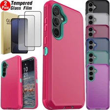 For Samsung Galaxy S24 FE Ultra Heavy Duty Case Shockproof Cover Tempered Glass