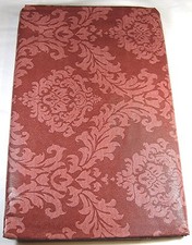 Raspberry Scroll Flannel Back Vinyl Tablecloths Assorted Sizes including XL