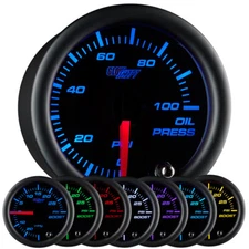 NEW 52mm GlowShift Black 7 Color Electronic Oil Pressure PSI Gauge Meter
