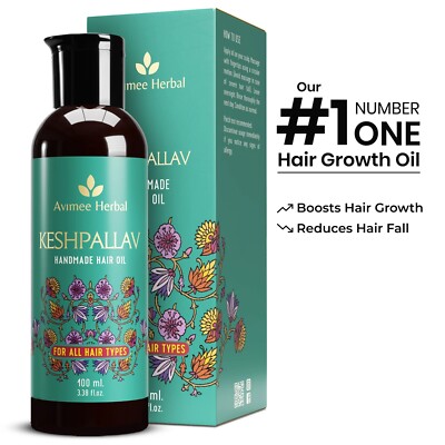Keshpallav Hair Oil for Hair Growth 100% Pure Organic Herbal Hair Oil ...