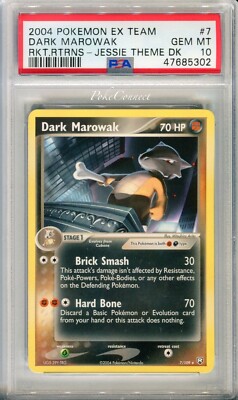 PSA 10 GEM MINT Pokemon Dark Marowak Team Rocket Theme Deck Non