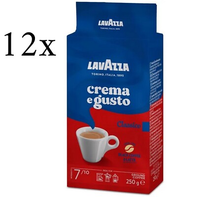 12x 250g Lavazza Crema e Gusto Classico - Kaffee gemahlen Cremig und Kräftig