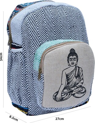 Small 3 L Backpack All Natural Handmade Multi Pocket Hemp 