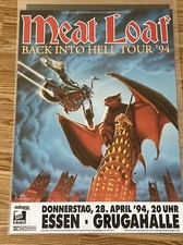 Original Meatloaf Concert Poster From Essen Germany 1994 Flying Harley Davidson