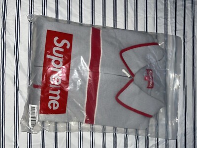 Supreme Chest Stripe Zip Up Cardigan Grey | eBay