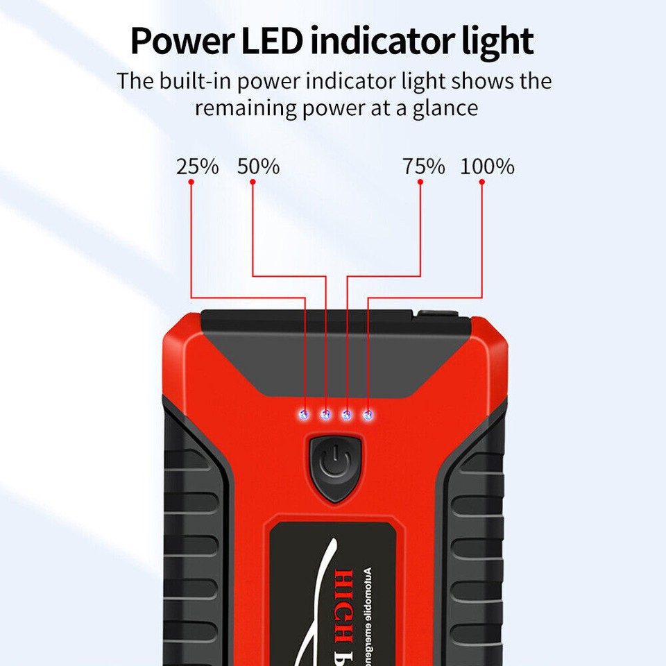99800mAh Car Jump Starter Pack Booster Battery Charger Emergency Power