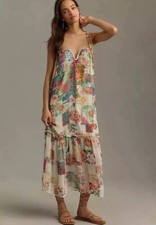 By Anthropologie Chiffon Smock Midi Dress XS NWT!