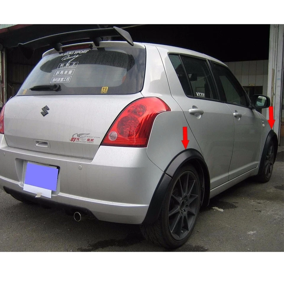 SIDE FENDER FLARE FIT FOR SUZUKI SWIFT HATCHBACK 2005-2010 1SET Foto 3 de 4