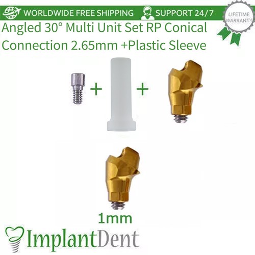 Set manicotto plastica RP esagonale attivo 30° protesi multi unità dentale 1.6 - Foto 5 di 6