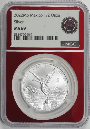 2022 Mo Mexico 1/2 Onza Silver Libertad NGC MS69 [BN019]