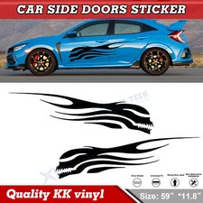 Pegatinas de vinilo JDM negras hágalo usted mismo flujo de calavera carrocería lateral 2 piezas para Honda Accord Civic Fit