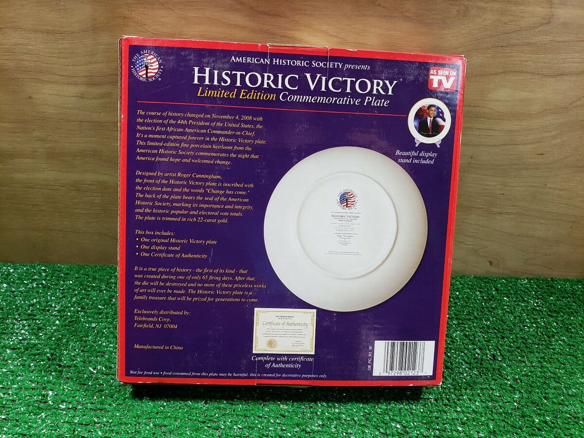 Historic Victory Collectable Plate President Barack Obama