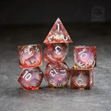 Sage's Dusk Souls Liquid Core Sharp Edge Resin Dice Set | Dnd Dice RPG Dice