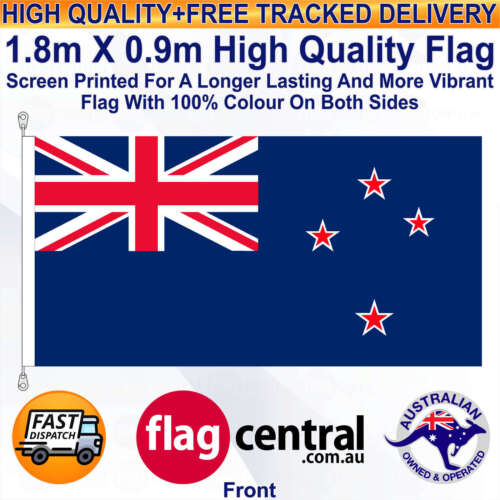 New Zealand National Flag 1.8m NZ *Eye Catching *Tracked Delivery *Long Lasting - Zdjęcie 1 z 3