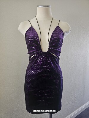 Zara Sexy Shiny Purple Lowcut Backless Mini Dress Size XS NWT | eBay