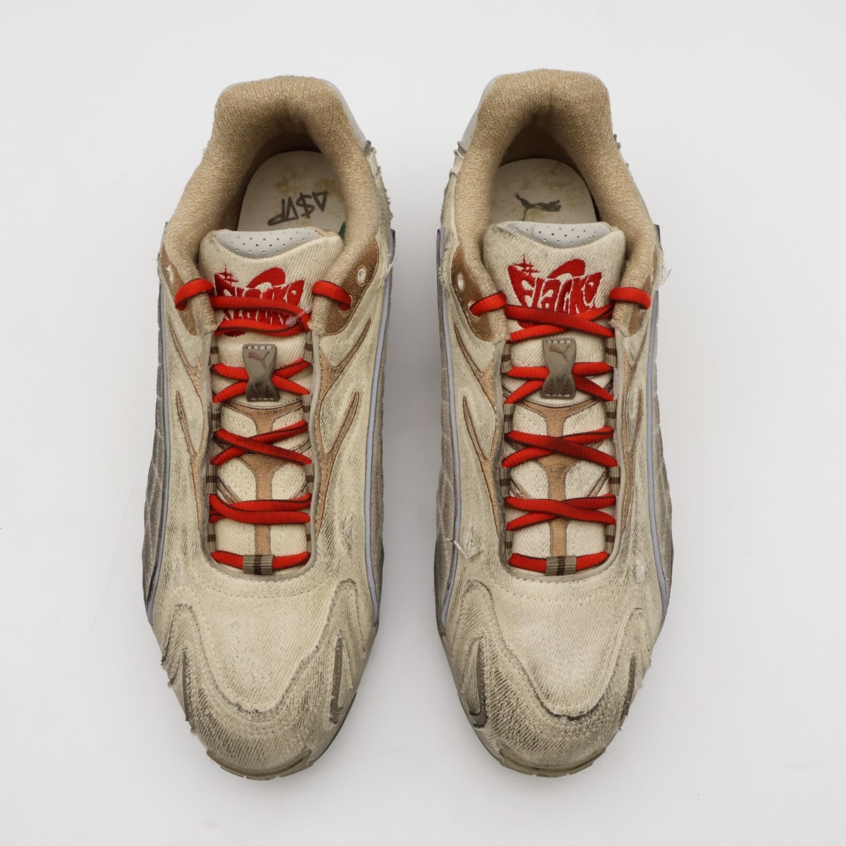 靴 A$AP Rocky Puma Inhale Tan/Bronze/Red A$AP ROCKY x PUMA Inhale Distressed Canvas Men's Sneakers | PUMA