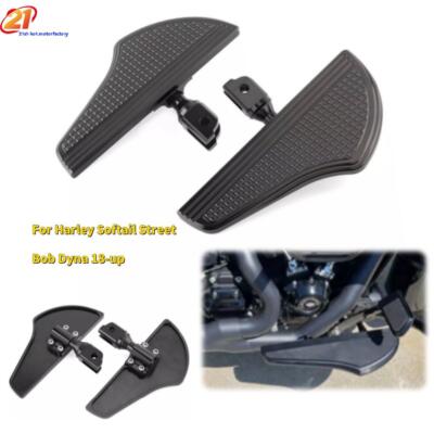 Black Aluminum Front Footboard Footpeg For Harley Softail Street Bob Dyna 18-up